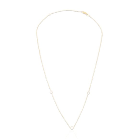 Estate 14K Yellow Gold 3 Diamond Necklace